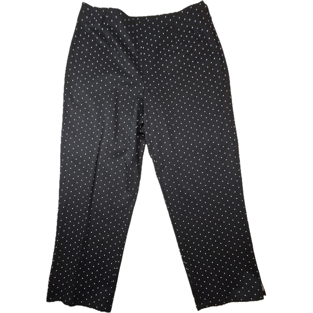 Susan Bristol Polka Dot Pants Women 10 Black White Side Zip New - Picture 1 of 11